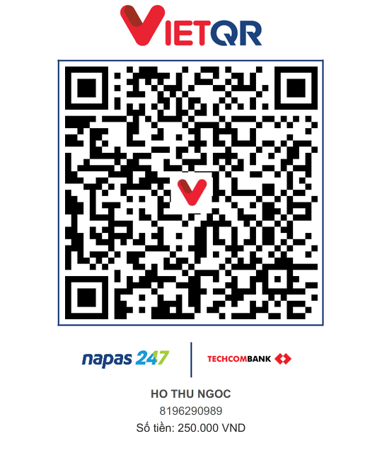 Mã VietQR Techcombank HO THU NGOC 8196290989